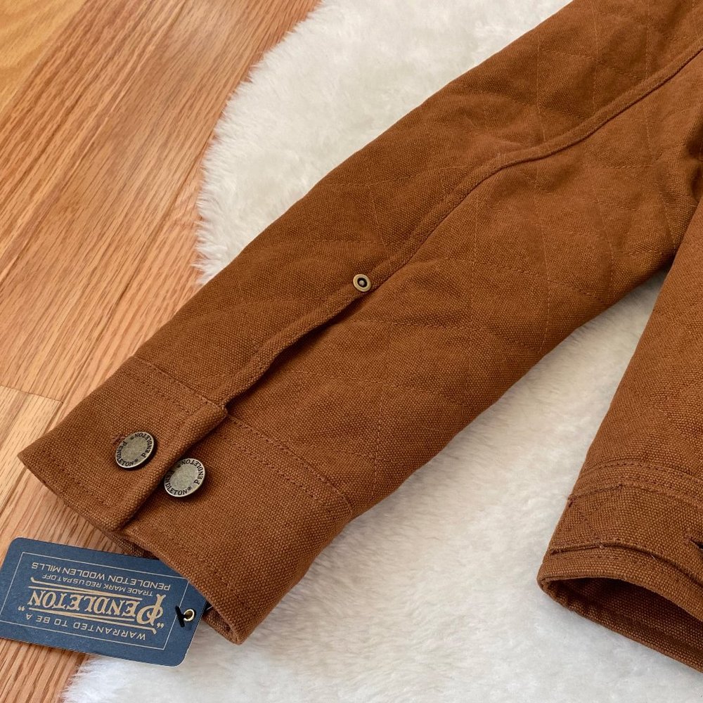 Pendleton Women's Coat, Sidney Quilted Barn Coat, Utility, Brown, Size S - Picture 5 of 12
